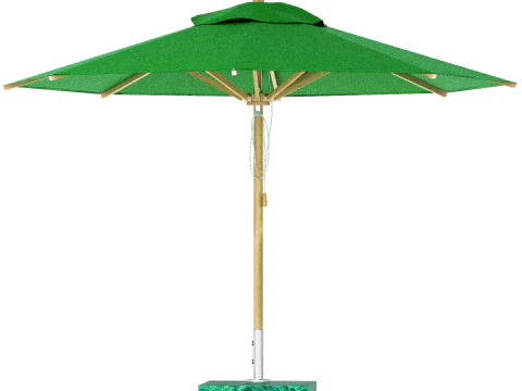 Guarda-chuva de bambu verde levante da bambrella Modelo 3D