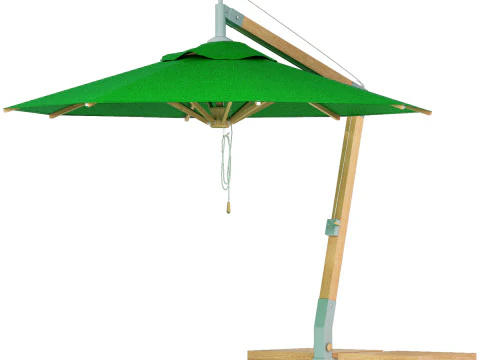 Guarda-chuva de bambu verde levante da bambrella Modelo 3D