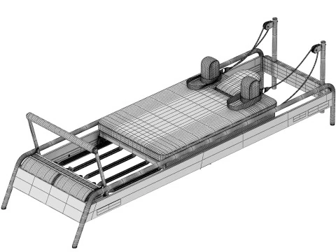 Pilates exercise machine fonv reformer professional black 3D Model