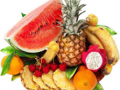 Plate of tropical fruits 13 Modello 3D