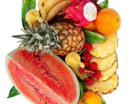 Plate of tropical fruits 13 Modello 3D