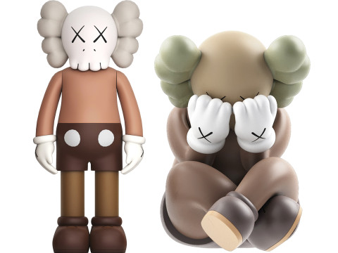 Kaws companion and separated vinyl figure brown collection Modello 3D