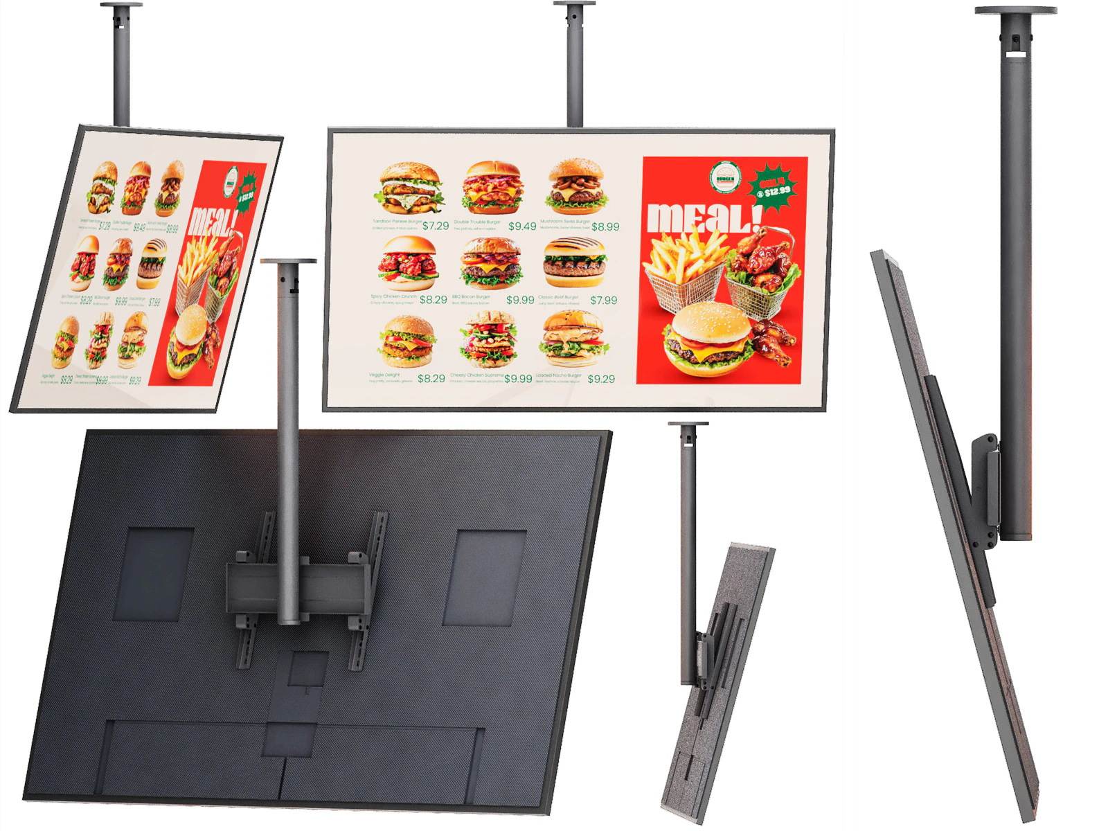 Information restaurant display on ceiling bracket 3D Model .c4d .max .obj .3ds .fbx .stl .blend 