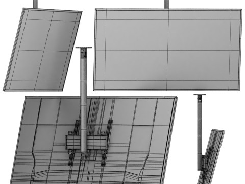 Information restaurant display on ceiling bracket Model 3D