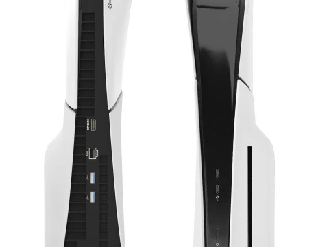 Sony playstation 5 slim with headphone and controller 3D Model