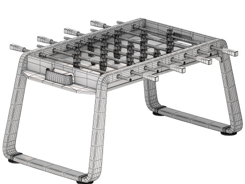 Impatia derby foosball table gaming Modello 3D