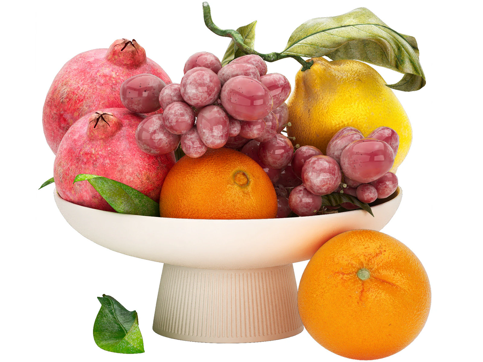 Bowl of tropical fruits 19 3D Model .c4d .max .obj .3ds .fbx .stl .blend 