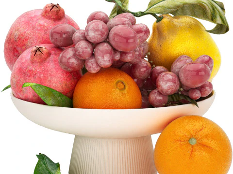 Bowl of tropical fruits 19 3D Model