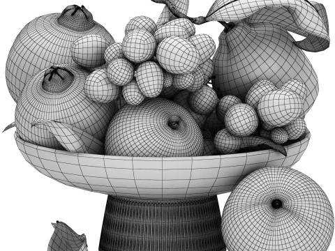 Bowl of tropical fruits 19 3D Model