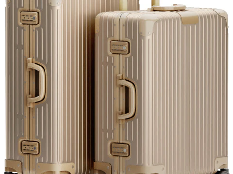 Aluminium rimowa suitcase collection 3D Model