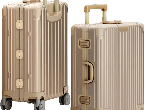 Aluminium rimowa suitcase collection 3D Model