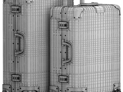 Aluminium rimowa suitcase collection 3D Model