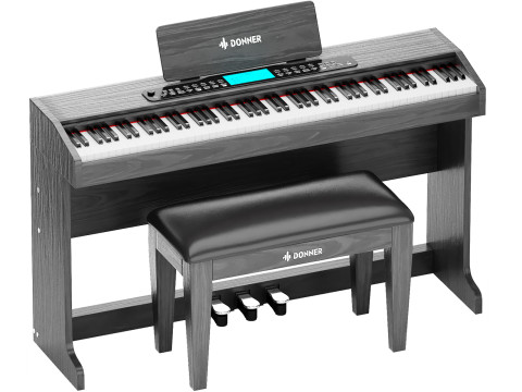 Black Piano donner ddp 95 digital com teclado Modelo 3D