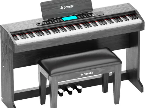 Black Piano donner ddp 95 digital with keyboard 3D Model
