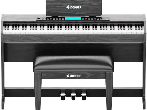 Black Piano donner ddp 95 digital with keyboard 3D Model