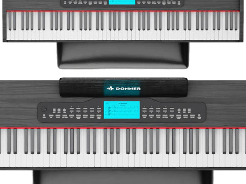 Black Piano donner ddp 95 digital with keyboard 3D Model
