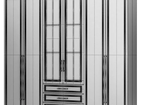 Wardrobe closet composition furniture 03 3D Model