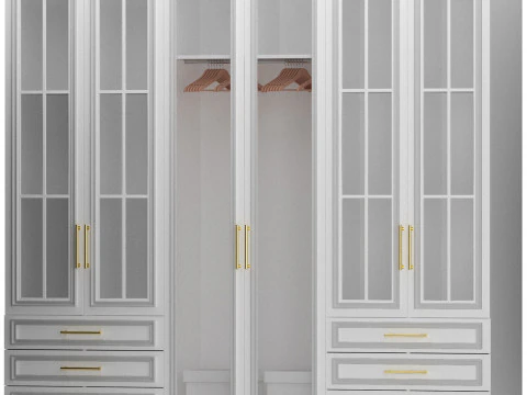 Wardrobe closet composition furniture 04 3D Model
