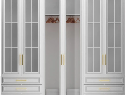 Wardrobe closet composition furniture 04 3D Model
