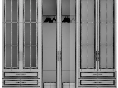 Wardrobe closet composition furniture 04 3D Model