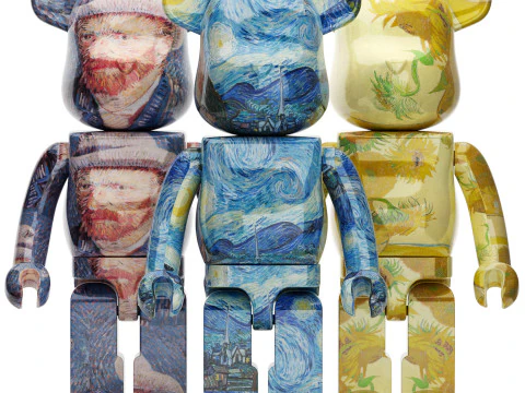 Bearbrick van gogh figurine 3D Model