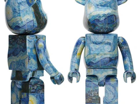 Bearbrick van gogh figurine 3D Model
