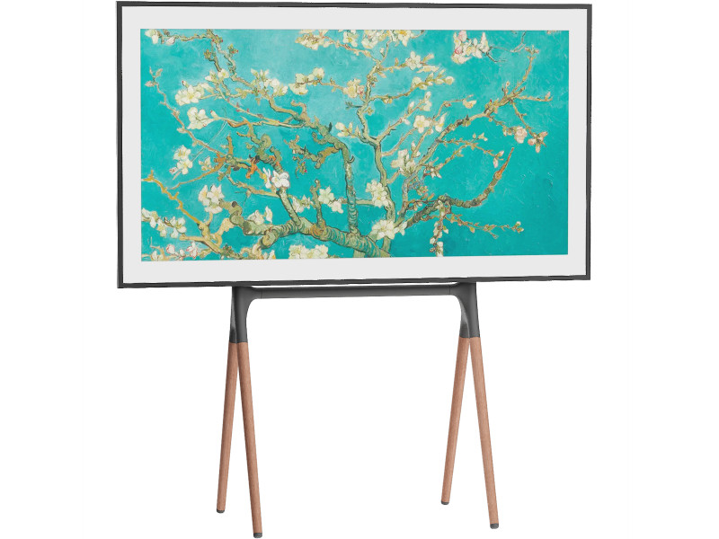 三星电视配有现代展示架锯木架风格 3D 模型 .c4d .max .obj .3ds .fbx .stl .blend