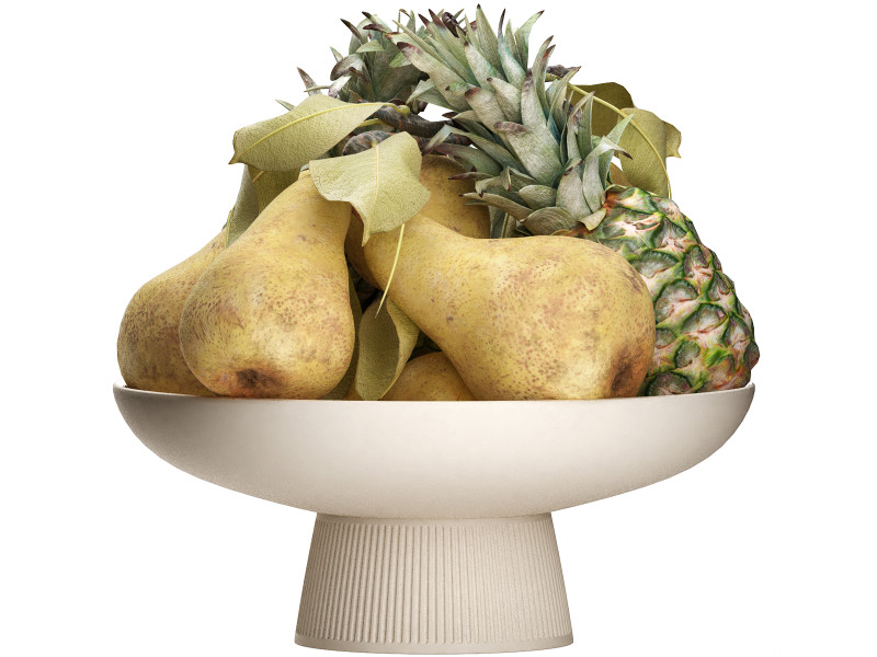 Ciotola di frutta pera e ananas Modello 3D .c4d .max .obj .3ds .fbx .stl .blend
