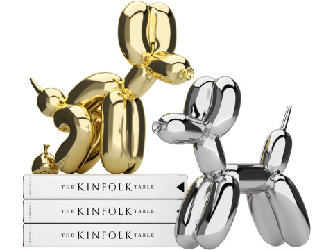 Ballonhond standbeeld decoratieset 02 3D Model