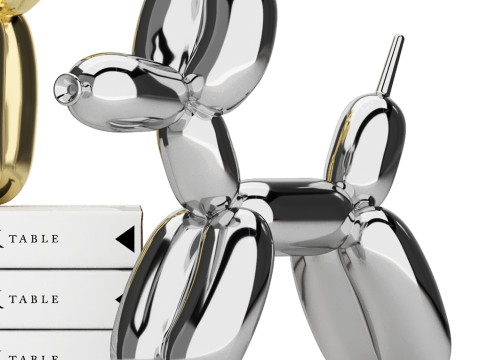 Set di decorazioni per statue di cani con palloncini 02 Modello 3D