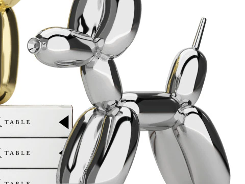 Balloon dog statue decoration set 02 3D Model