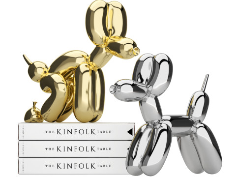 Set di decorazioni per statue di cani con palloncini 02 Modello 3D