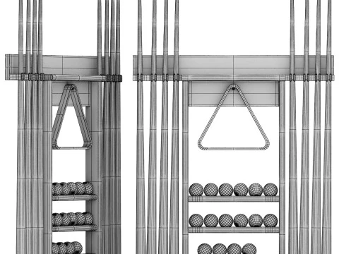 Billiards cue stand 3D Model