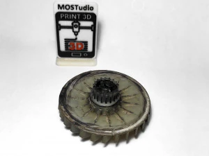 Impeller and pulley of the BOSCH ARM lawnmower motor 3D Print Model