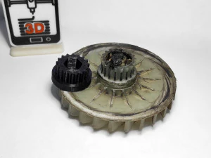 Impeller and pulley of the BOSCH ARM lawnmower motor 3D Print Model