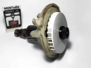 Impeller and pulley of the BOSCH ARM lawnmower motor 3D Print Model