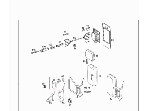 SPRINTER 903 Front Left - Right Door Mirror Arm Cap A0008110818 3Dプリントモデル