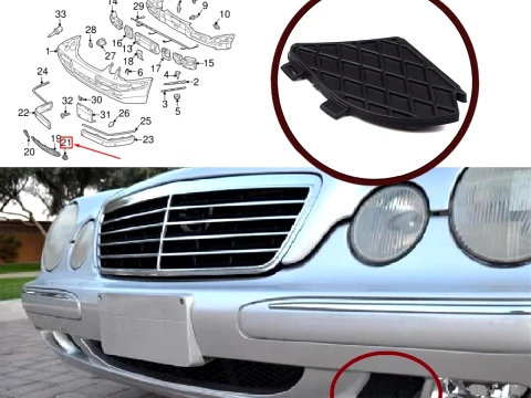 Mercedes-Benz E-Class W210 Front Bumper Left Lower Grille A2108850153 3D Print Model