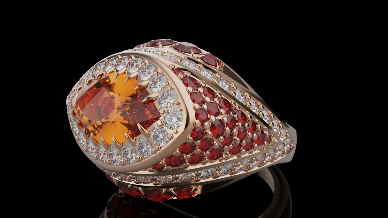 Gemstones ring 3D Print Model .c4d .max .obj .3ds .fbx .stl .blend 