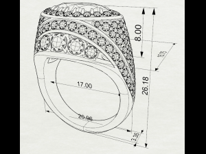 Gemstones ring Modello di stampa 3D