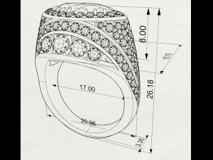 Gemstones ring 3D Print Model