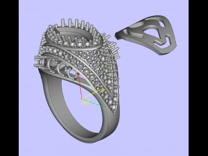 Gemstones ring 3D Print Model