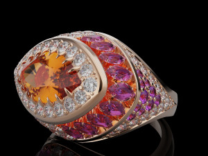 Gemstones ring 3D Print Model