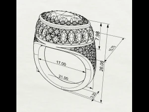 Gemstones ring 3D Print Model