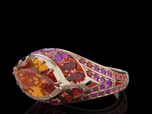 Gemstones ring 3D Print Model