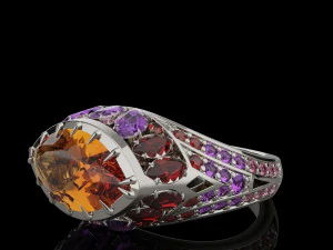 Gemstones ring 3D Print Model