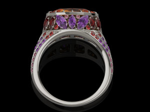 Gemstones ring 3D Print Model