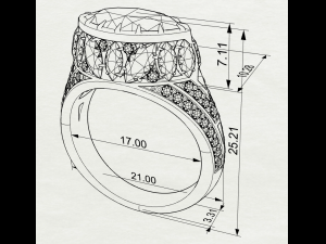 Gemstones ring 3D Print Model