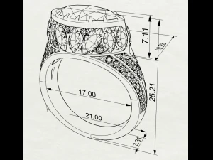 Gemstones ring 3D Print Model