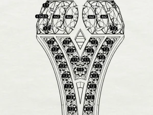Gemstones ring 3D Print Model